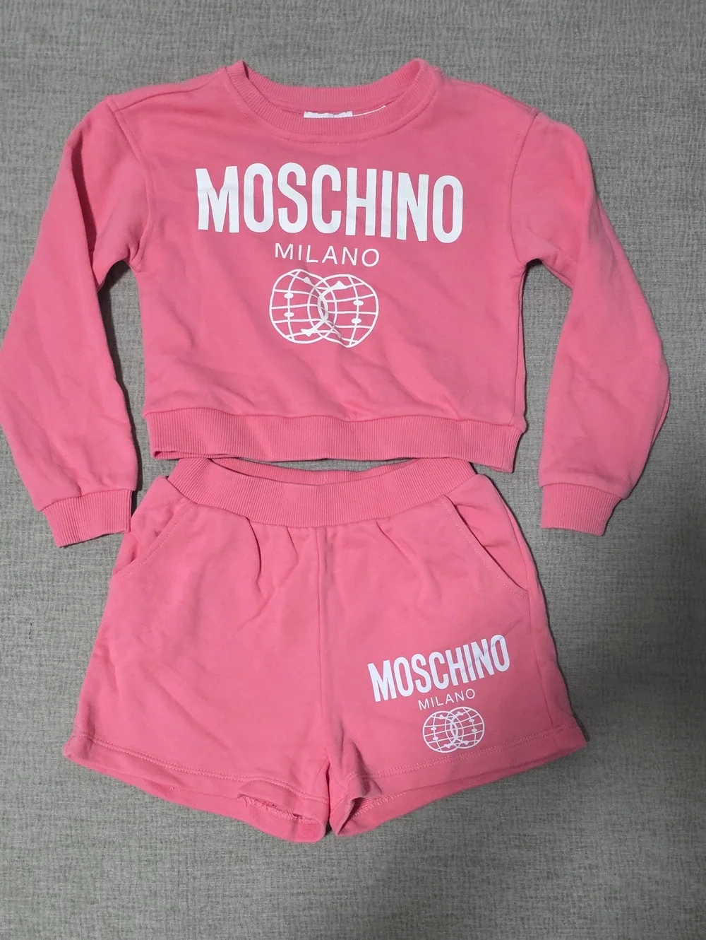 Moschino Kids Pink Logo Sweatshirt & Shorts Set